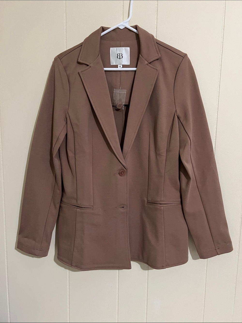 NWOT Betabrand Women's Tailored Light Brown Blazer Jacket Size M